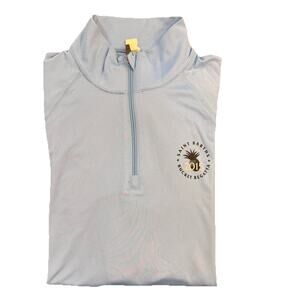 Alo Pullover Mens L Blue 1/4 Zip Long Sleeve Athletic Shirt Yoga Top St. Barths